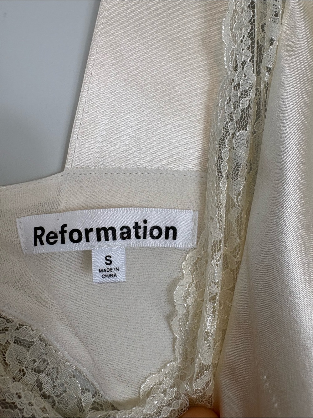 Reformation Chania Silk Dress Ivory Size Small *No Buttons - Picture 5 of 16
